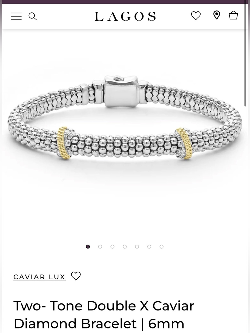 LAGOS Two-Tone Caviar Bracelet in Silver and Gold Accents
